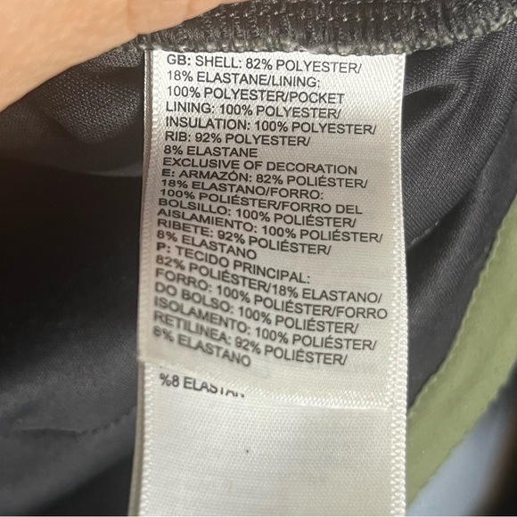 The North Face Lightweight Fabric Quilted Jacket Medium Green Hooded Full Zip - Picture 9 of 11